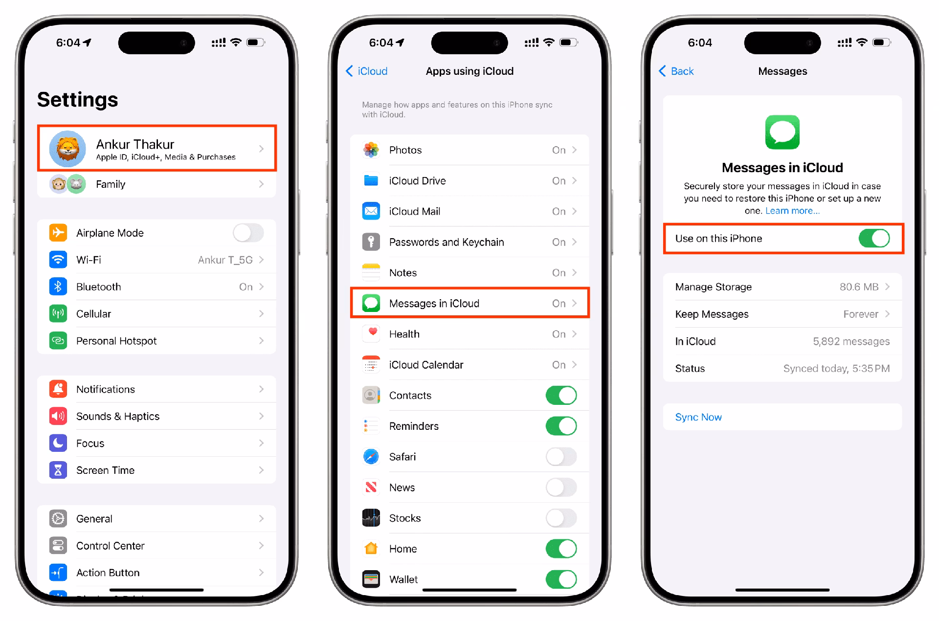 Can I save a text message to iCloud?