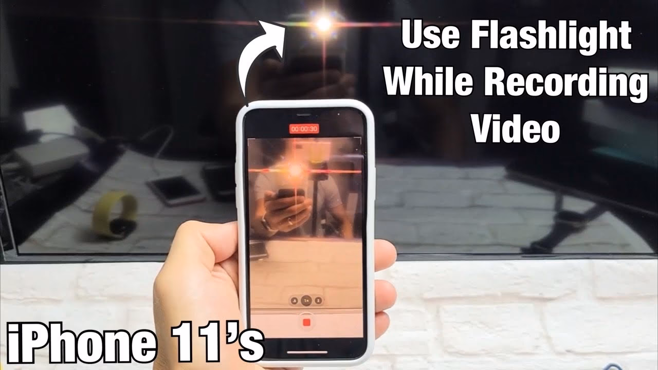 How to use flashlight in iPhone camera?