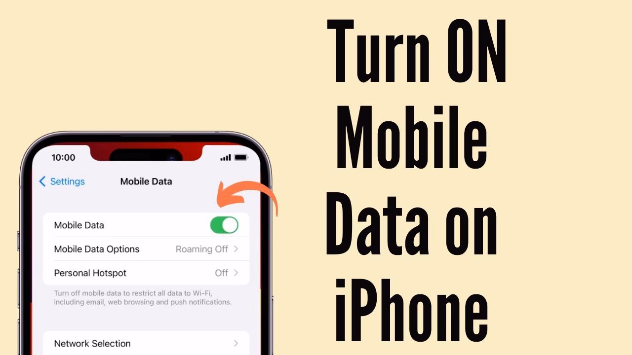 How to turn on mobile data on iPhone?