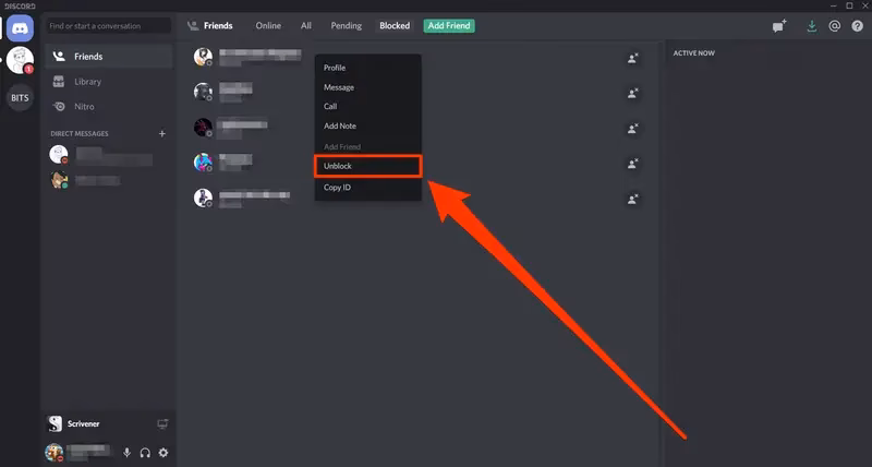 How do I unblock a DM on Discord?