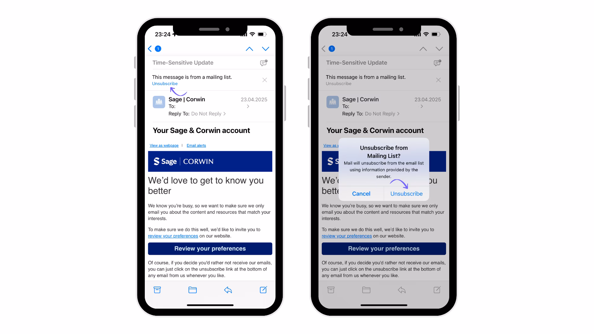 How do I unsubscribe from Gmail?