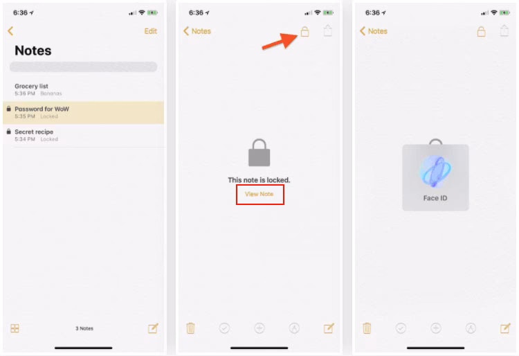 What happens if I Reset my notes password?