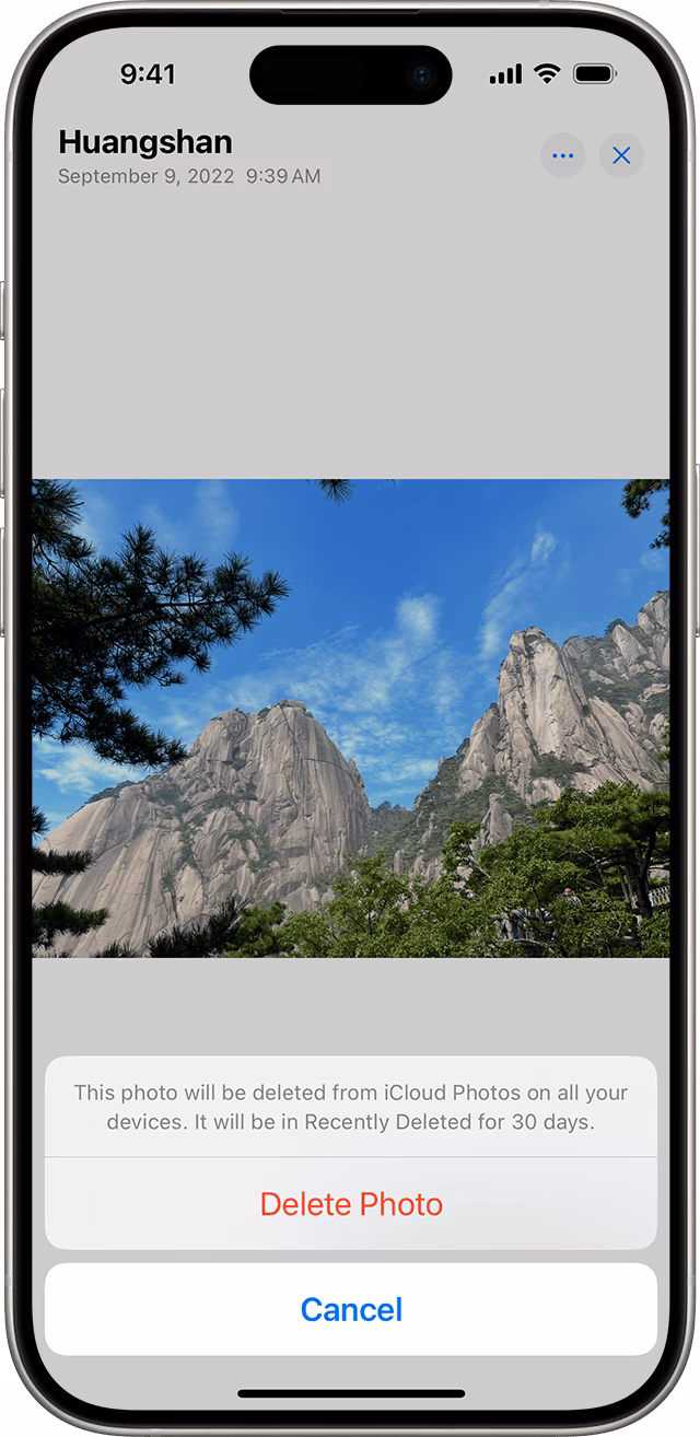 What happens if I delete photos from iCloud?