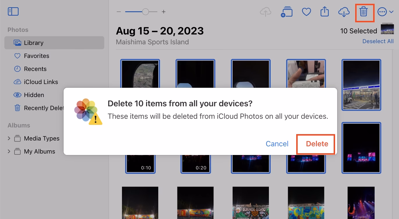 How to delete photos from iCloud?