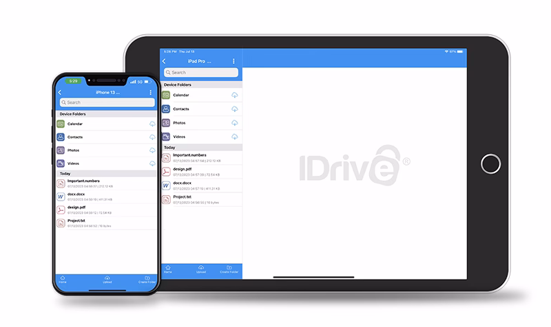 How do I backup my iPhone to iDrive?
