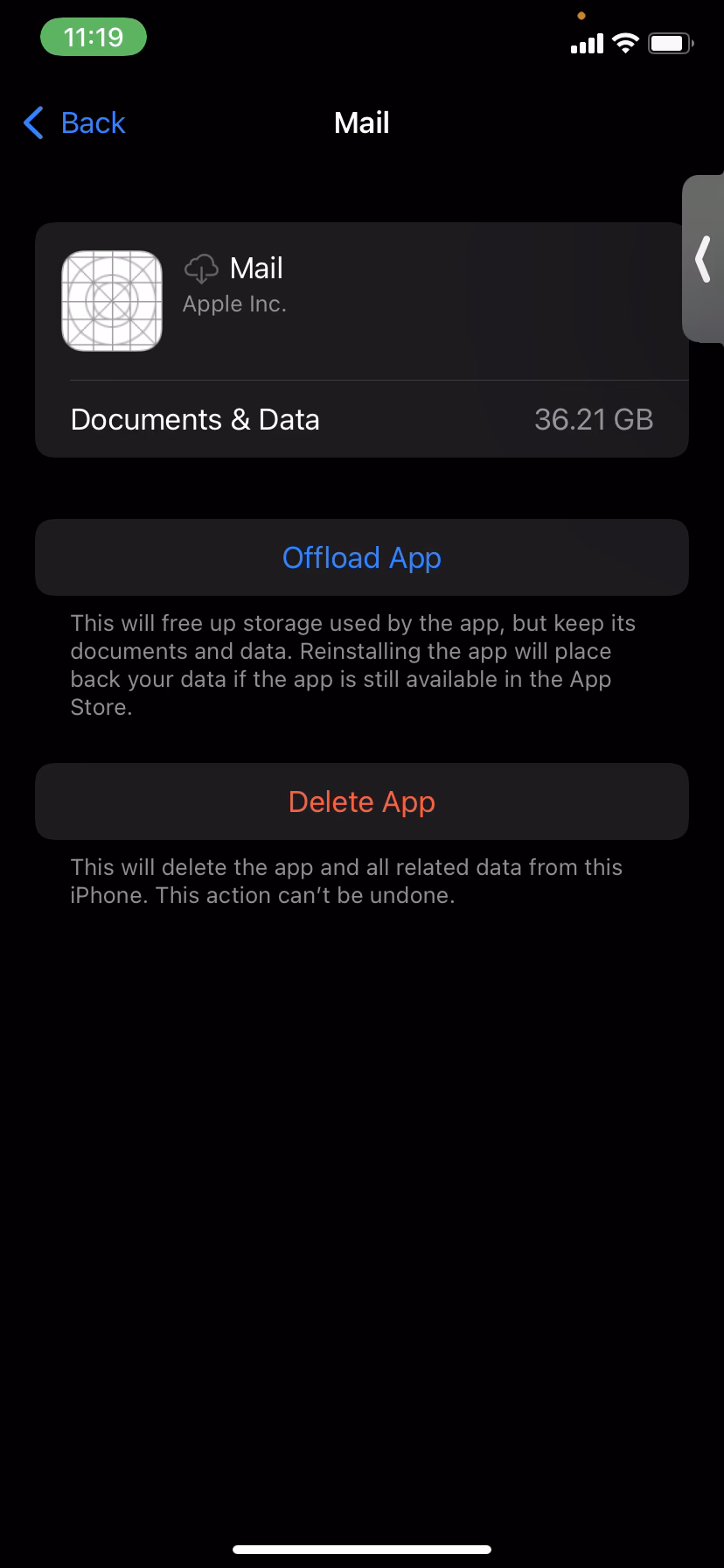 How do I reinstall the Mail app on my iPhone?