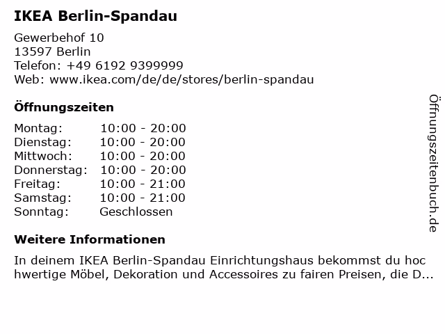 Wie viele Quadratmeter hat das IKEA Möbelhaus in Spandau?