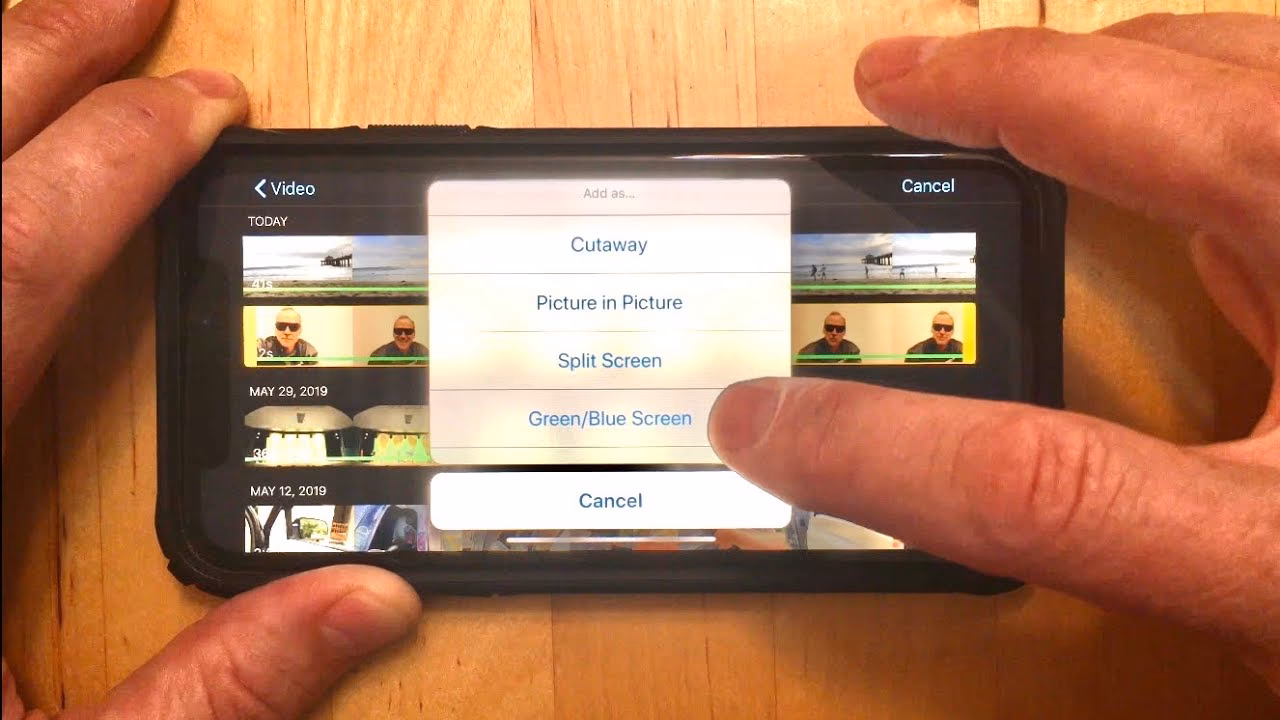 How to apply green screen effect on iPhone or iPad?