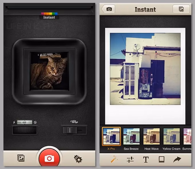 How can I use instant camera on my iPhone?