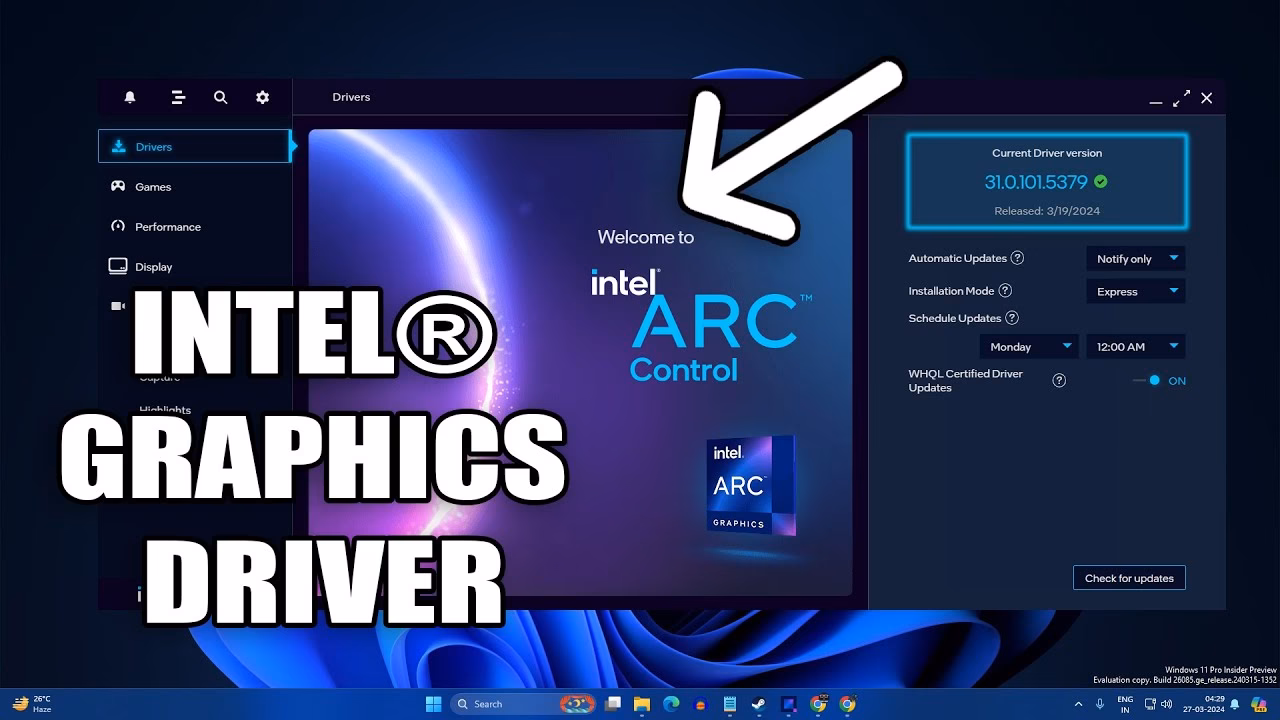 Does Intel® graphics driver support Windows® version 15/45 x x?