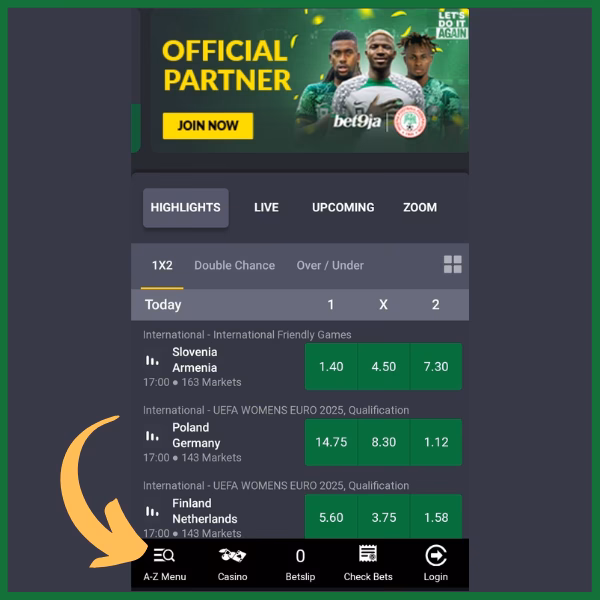 How do I get a new mobile version of Bet9ja?