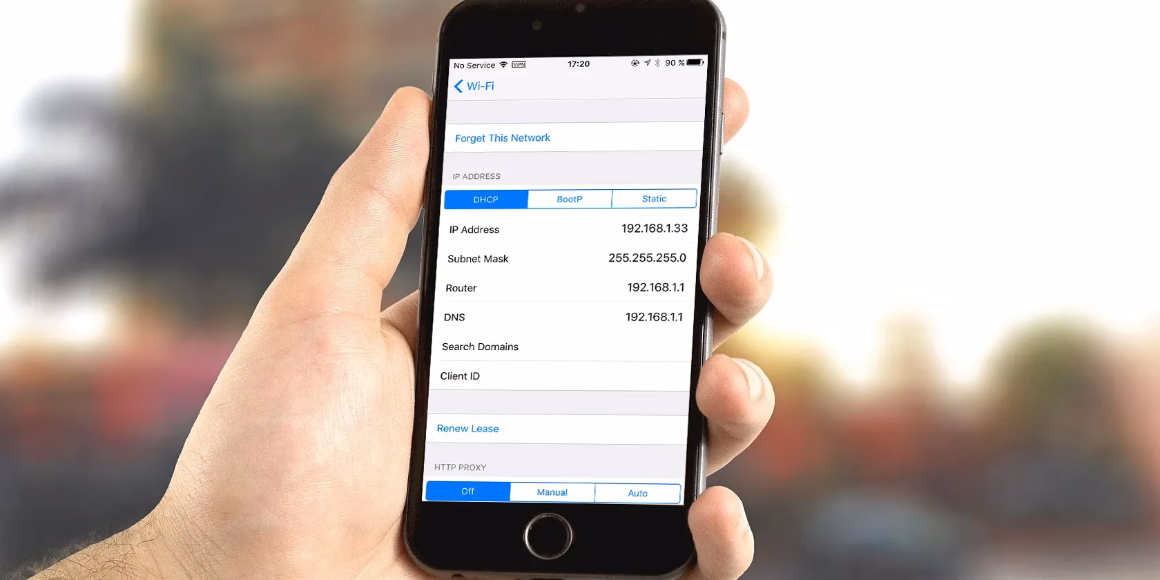 How to find the IP address of a mobile device?