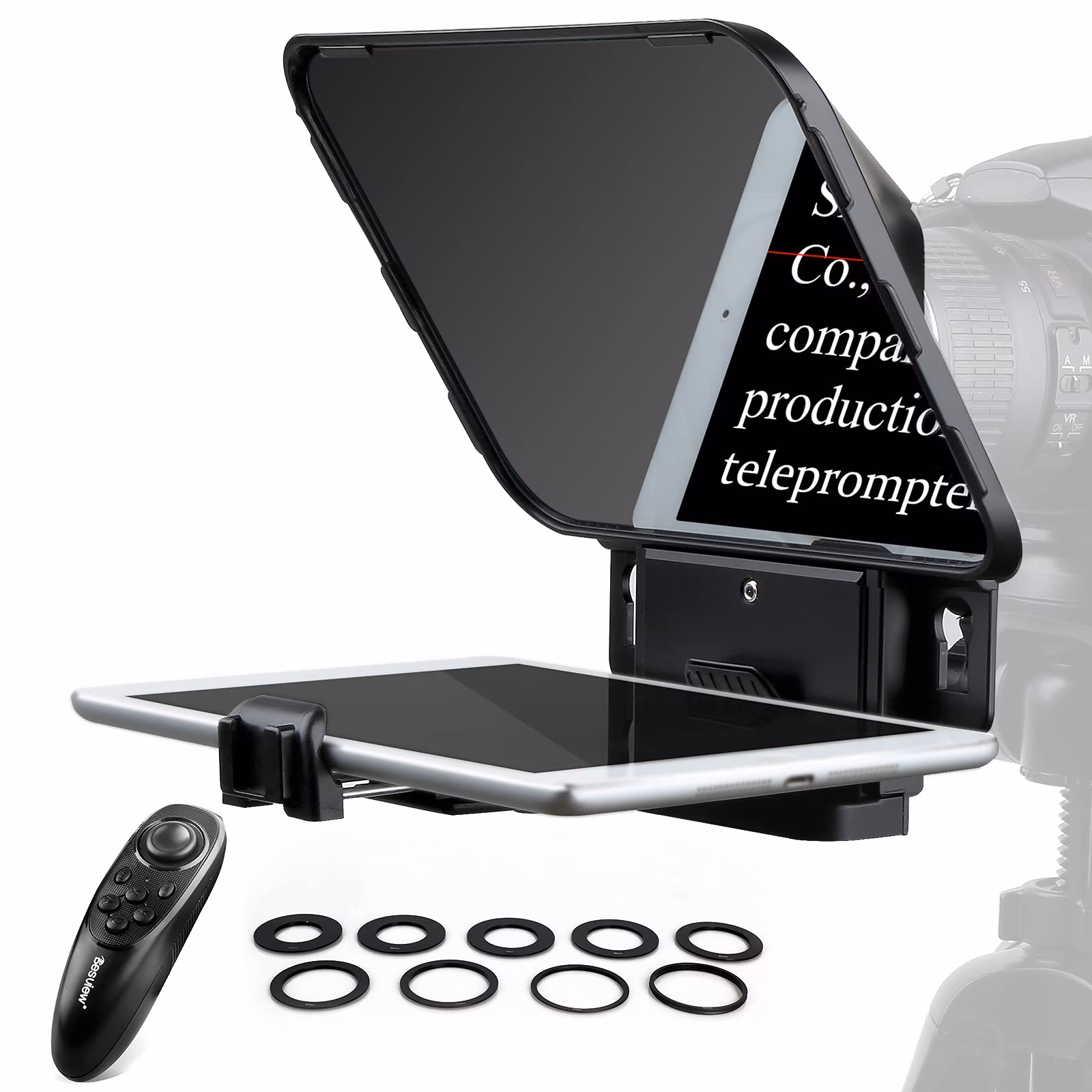 How do I use a teleprompter on my iPhone?