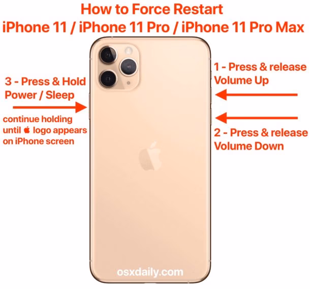 How to force restart iPhone 11 Pro?