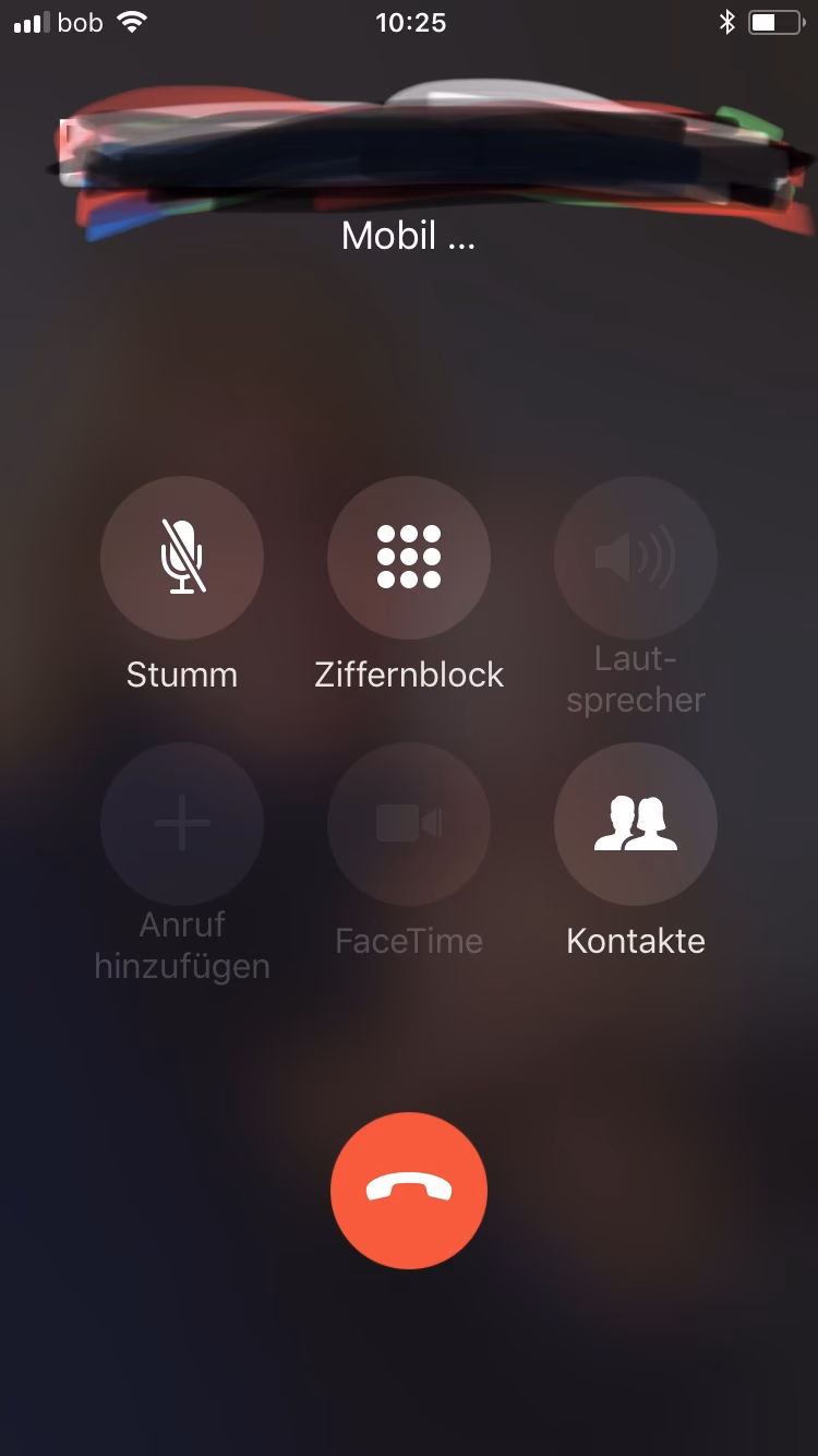 Wie lange dauert es bis das Telefon von alleine abbricht?