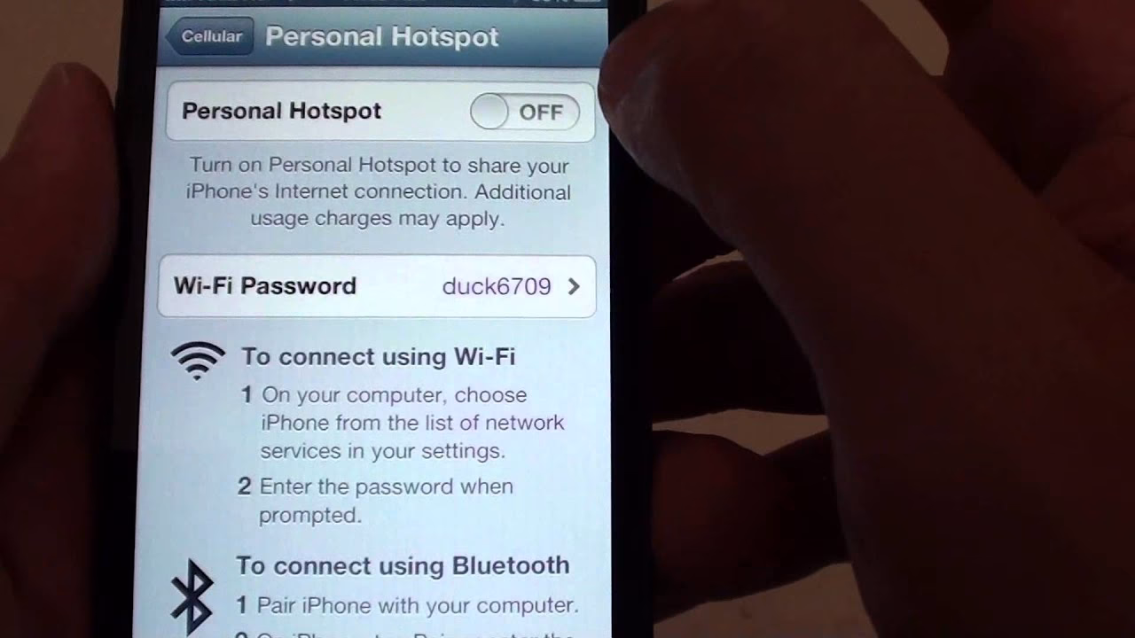 How do I turn on the Wi-Fi hotspot on my iPhone?