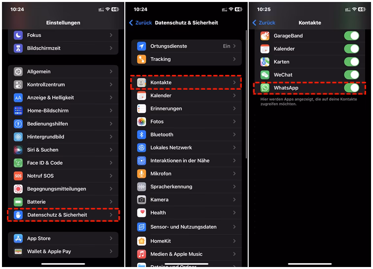 Wie übertrage ich Kontakte von dem iPhone auf WhatsApp?