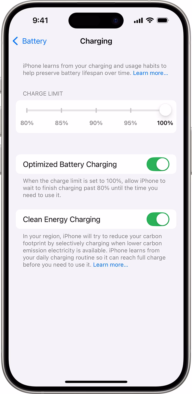 How does battery aging affect iPhone performance?
