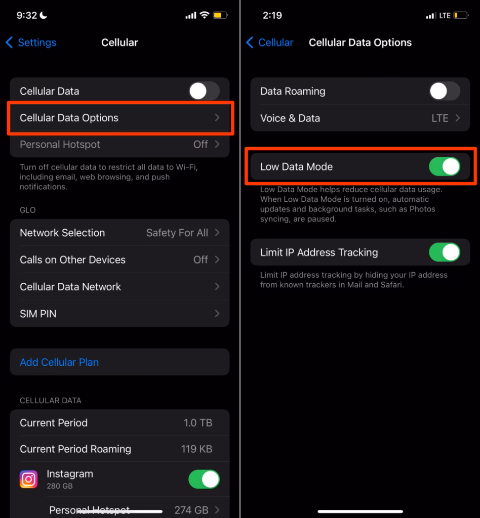 How to fix cellular data connection issues on iPhone?