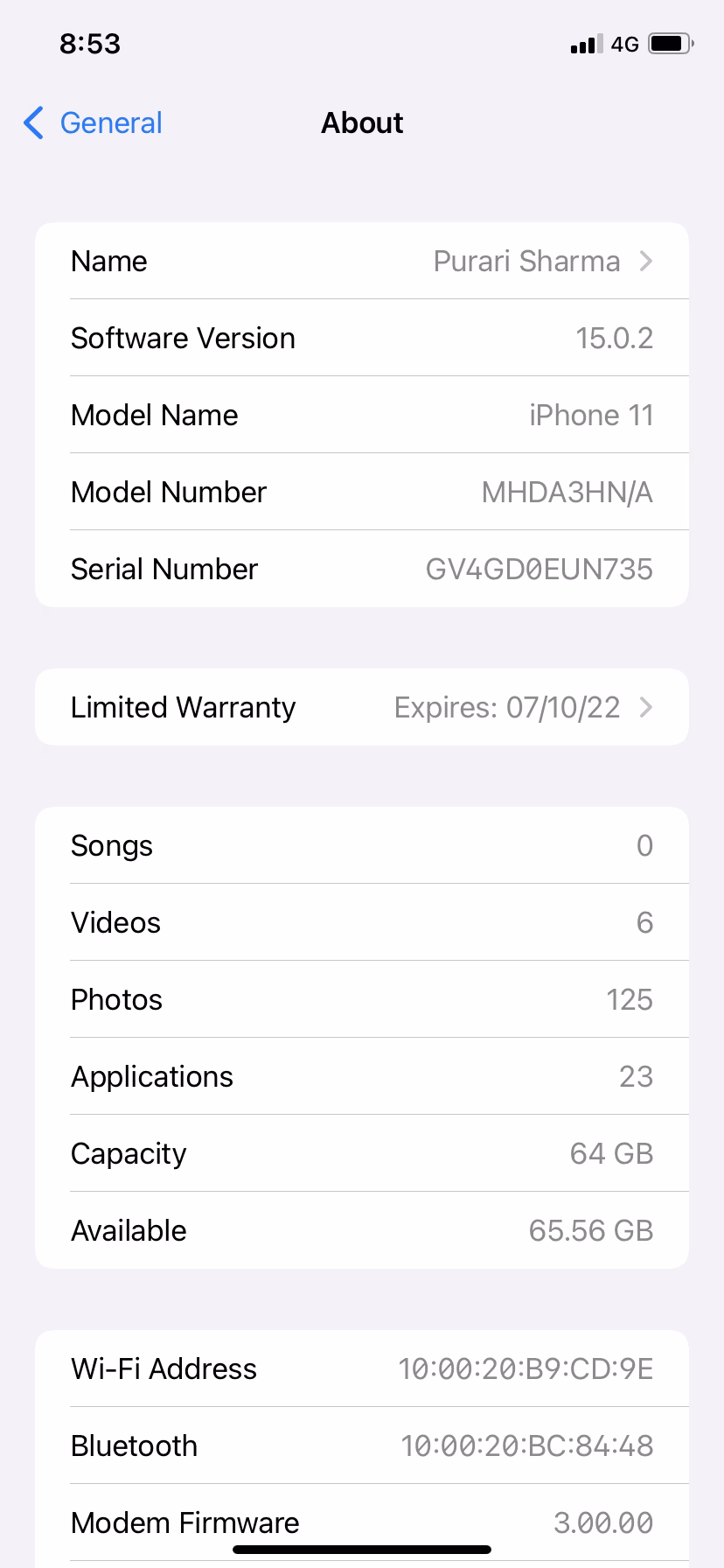 How many GB is a standard iPhone?