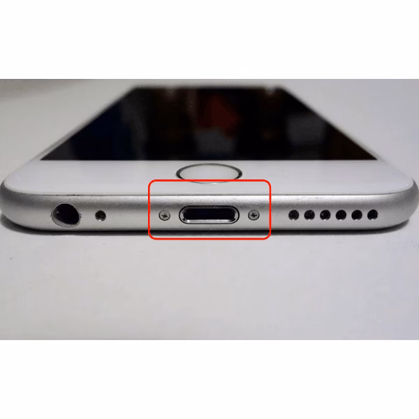 What color are the Lightning ports on the iPhone 6S?