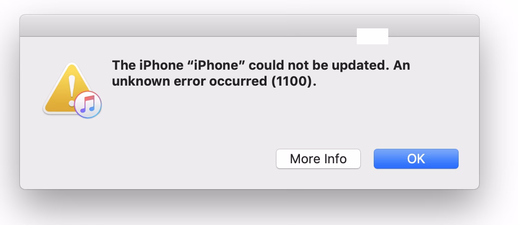 What does an unknown error occurred 6 mean on iPhone?