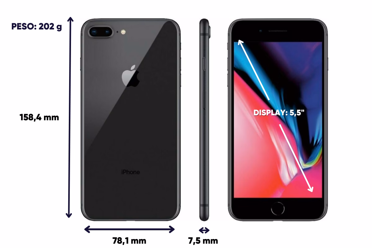 How big is Apple iPhone 8 Plus?