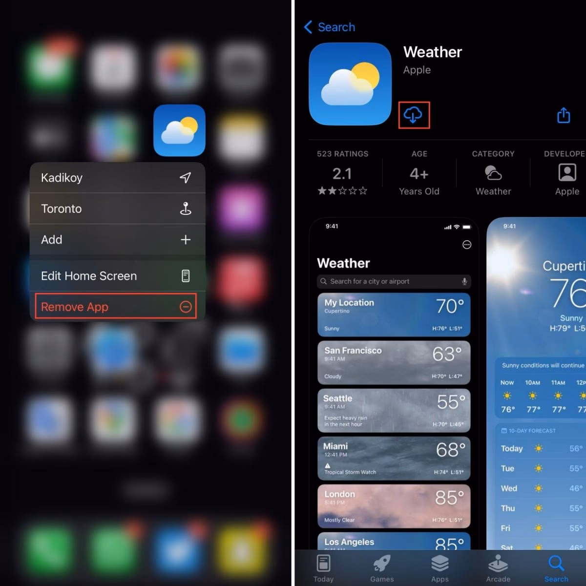 How do I fix a weather outage on my iPhone?