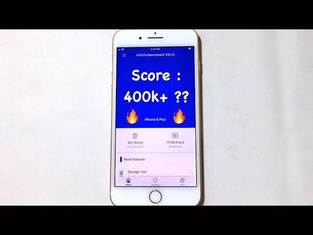 What is the average AnTuTu 10 score of Apple iPhone 8?