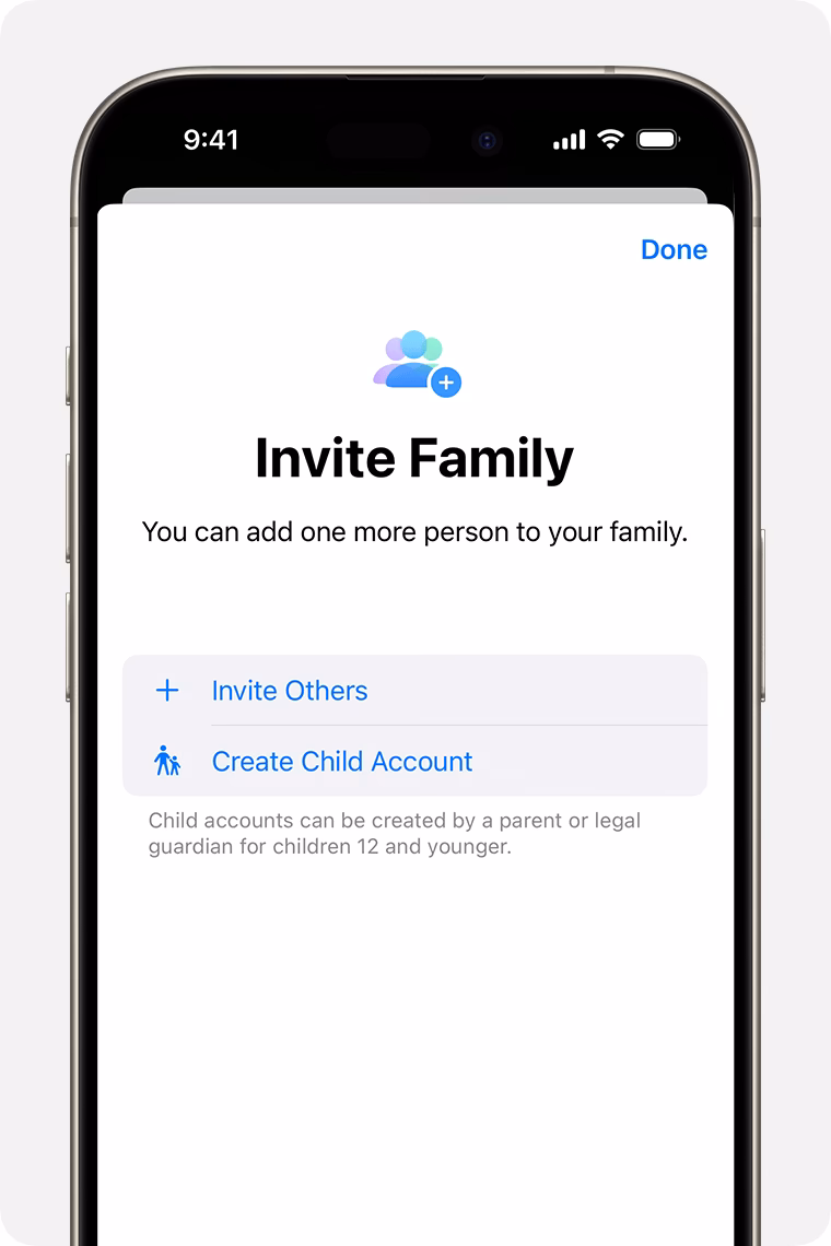 How do I add a child to my iPhone wallet?