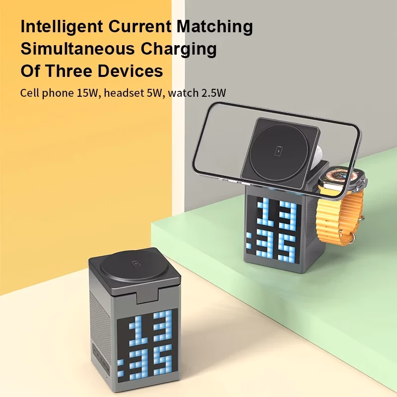 How many devices can a wireless charging alarm clock charge?