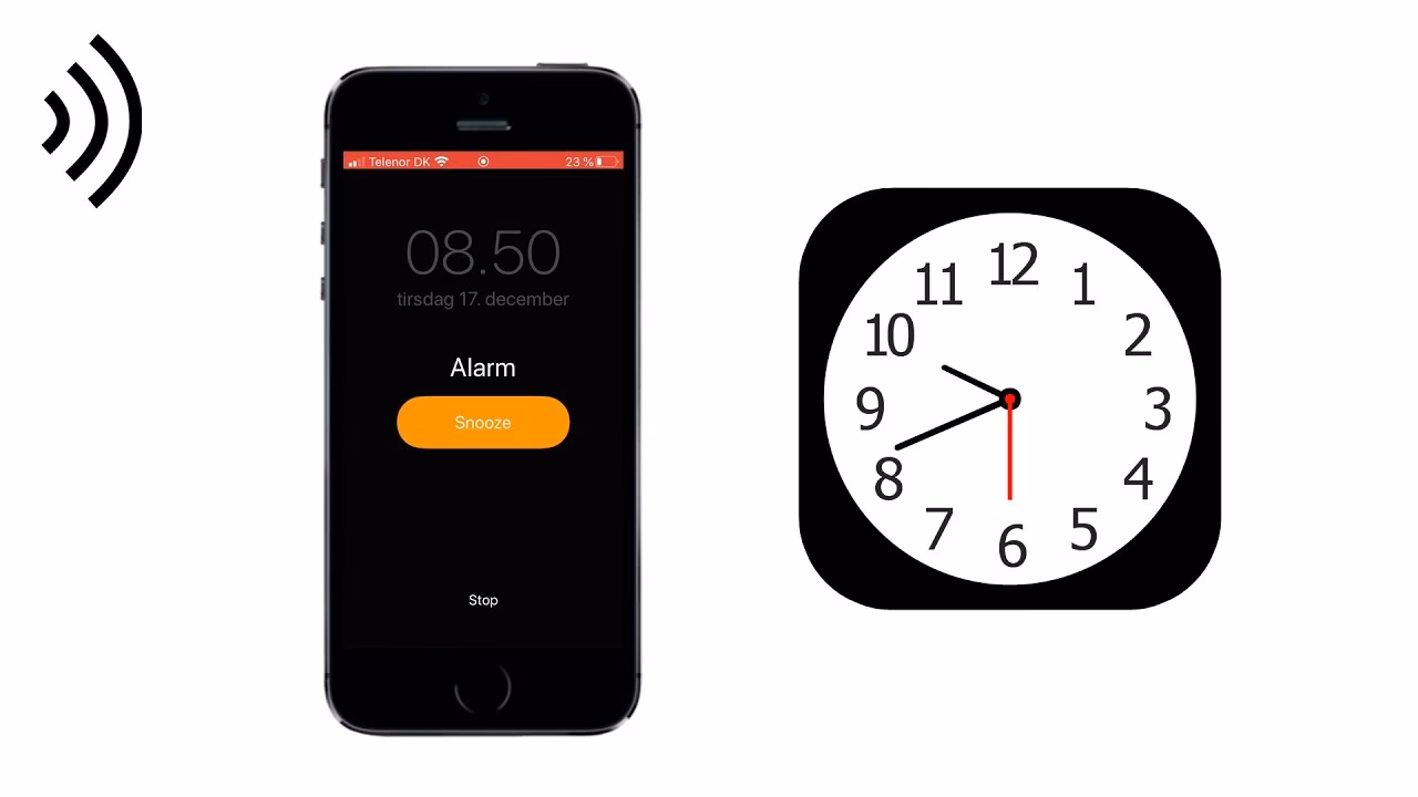 How can I turn my iPhone into an alarm clock?