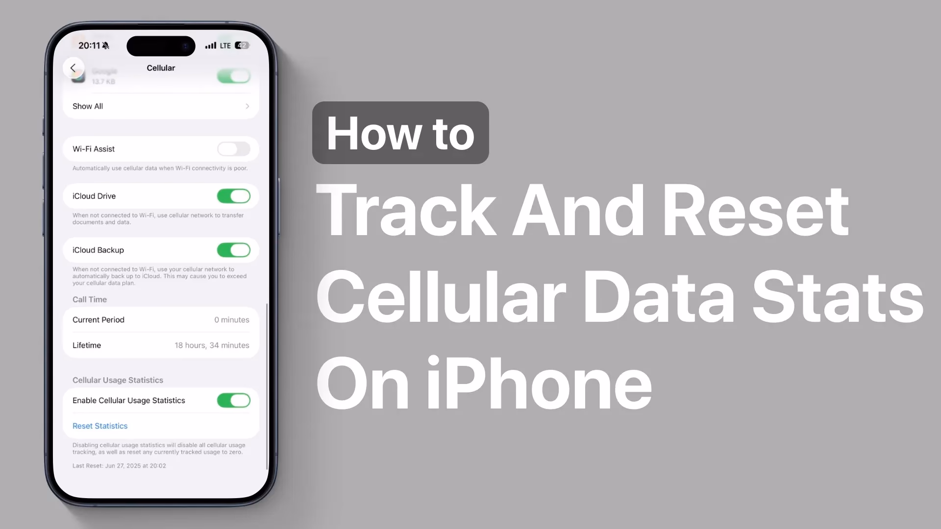 How to check cellular data usage on iPhone?