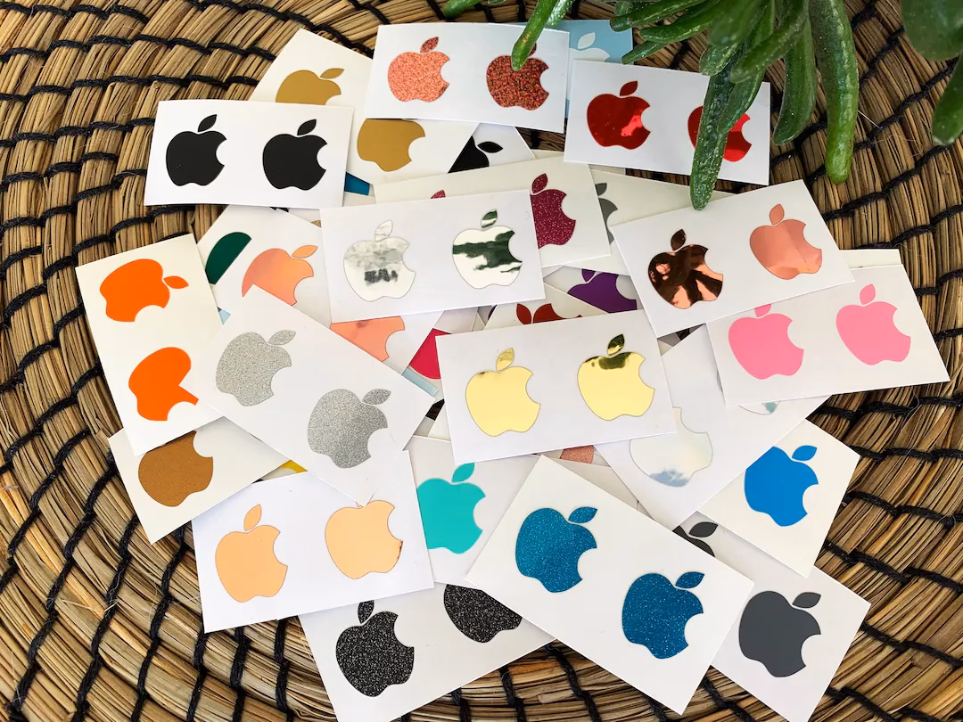 What are Apple logo stickers?
