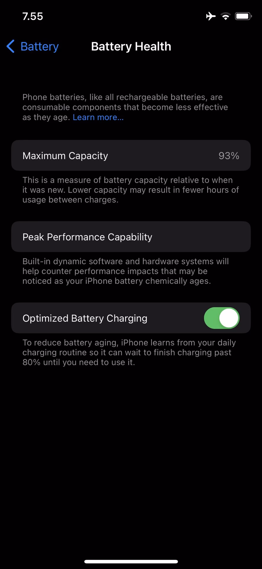 Why is my iPhone X battery percentage stuck?