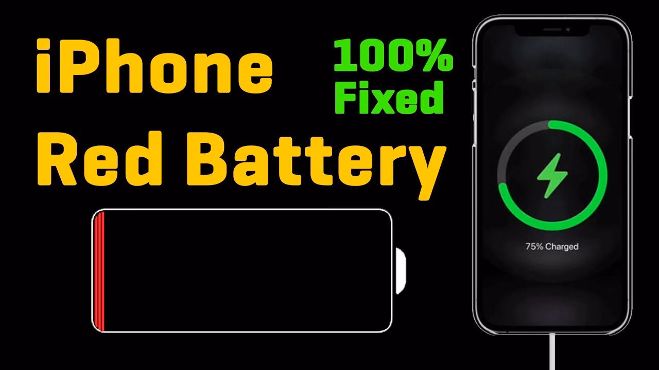What does a red battery icon on iPhone mean?
