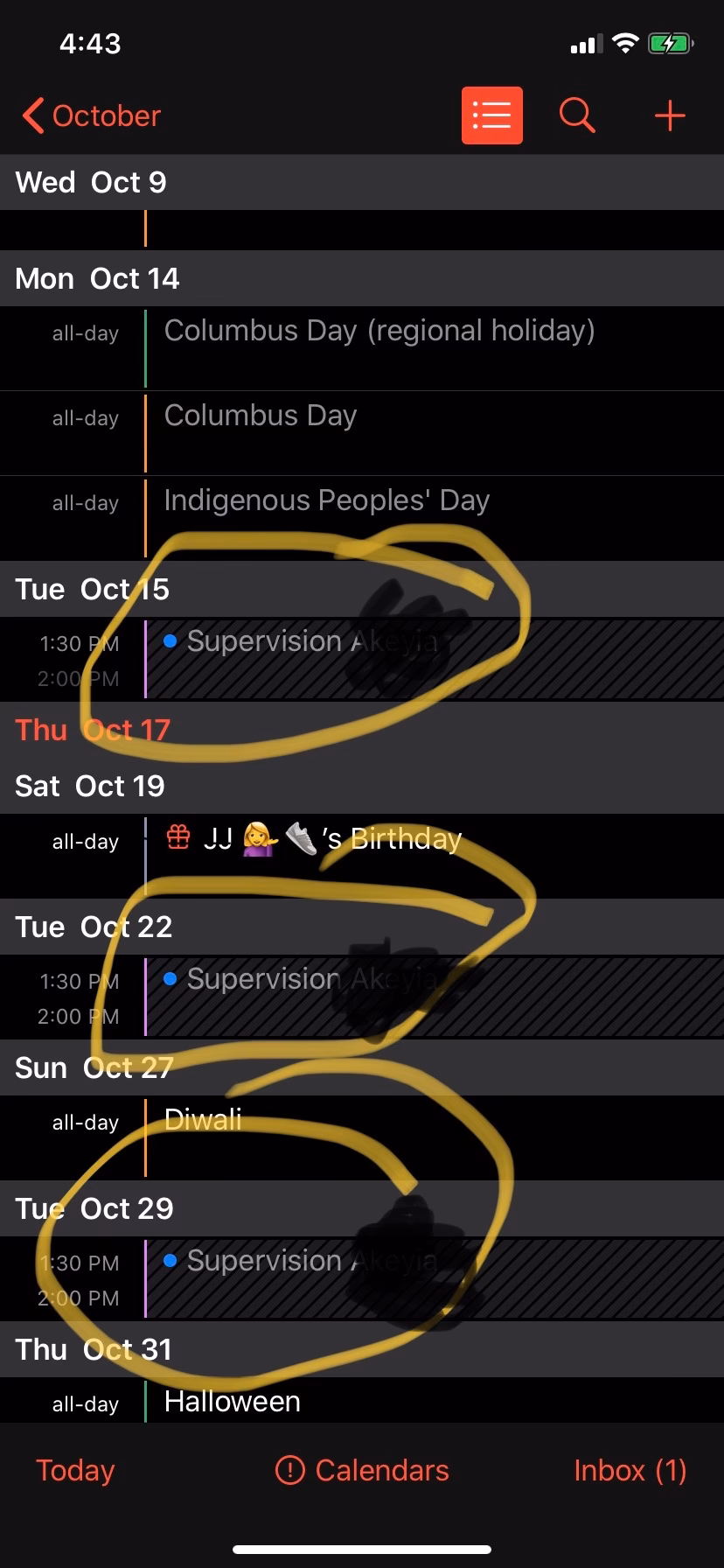 How do I delete a recurring event?