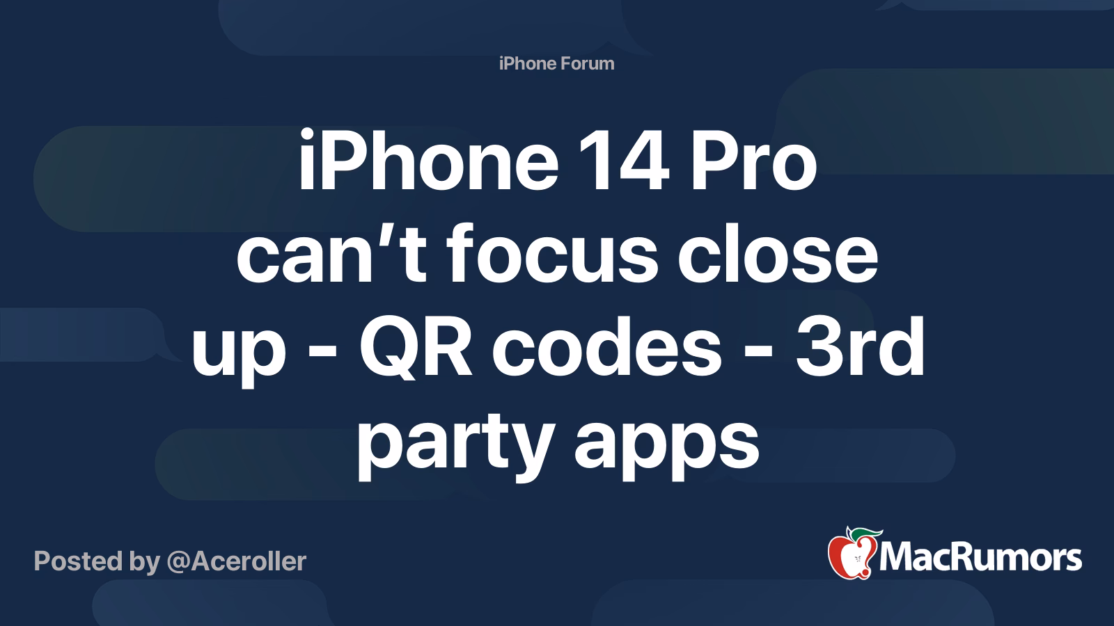 Why is my iPhone camera not focusing on a QR code?