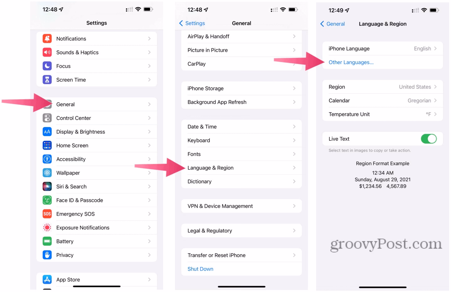 Can I change the language on my iPhone 12?