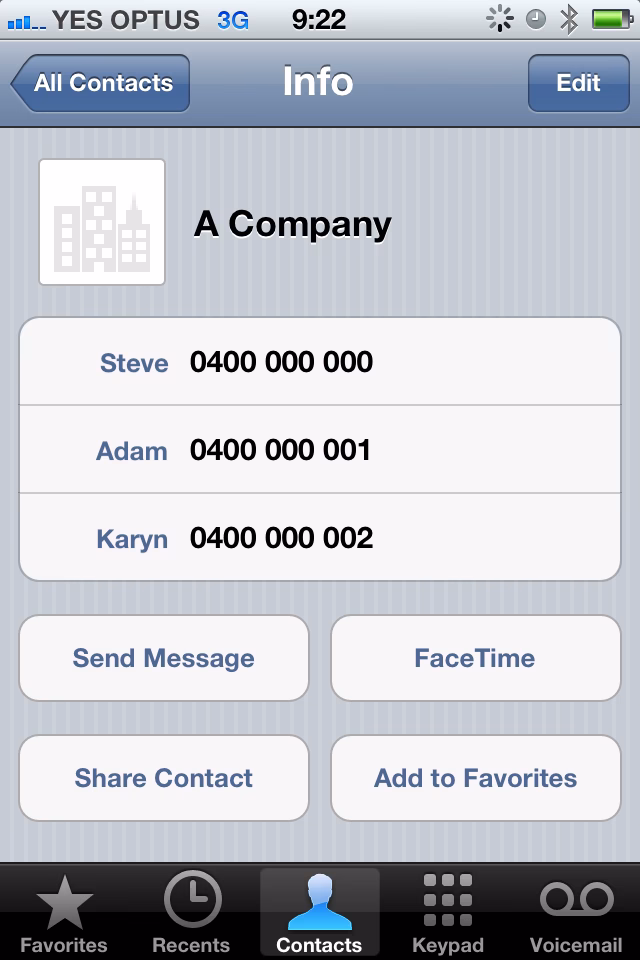 How to show company field when displaying contact?