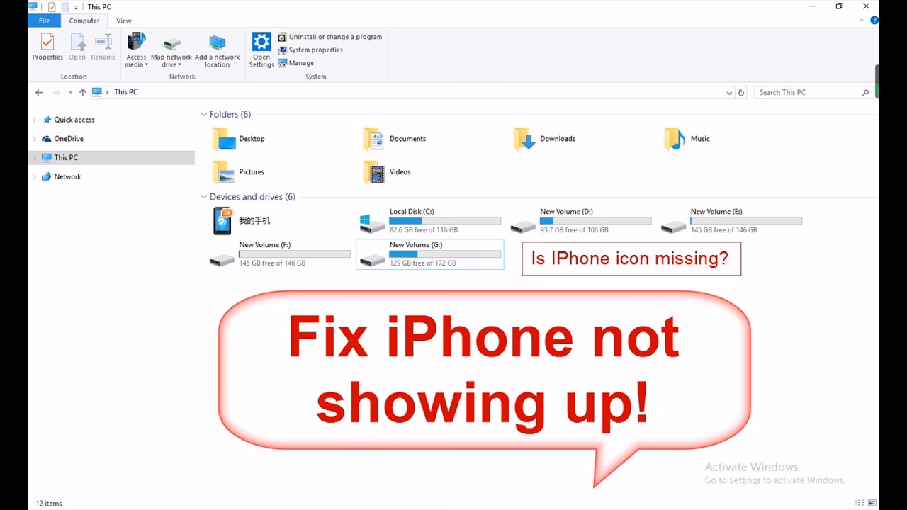 Why can't I access my iPhone on Windows PC?