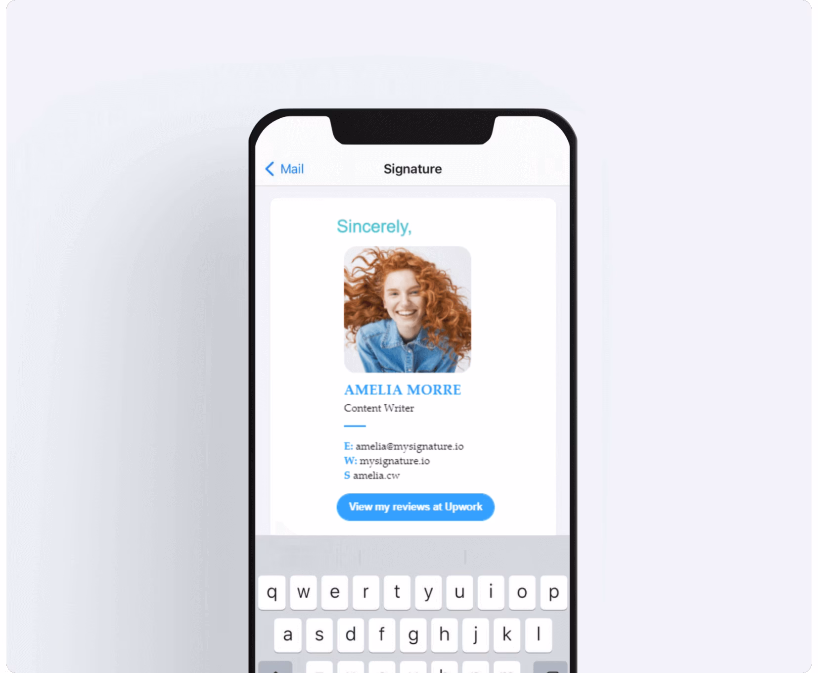 How do I create a signature on my iPhone?