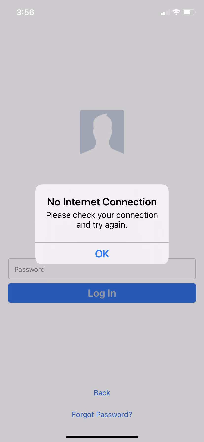 Why am I getting no internet connection error on Facebook?