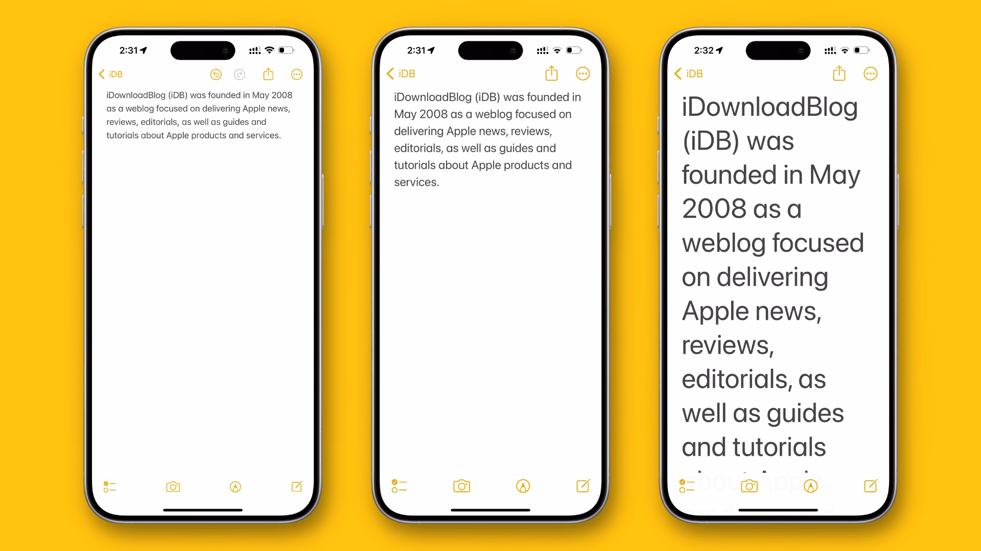 Can Apple change font size?