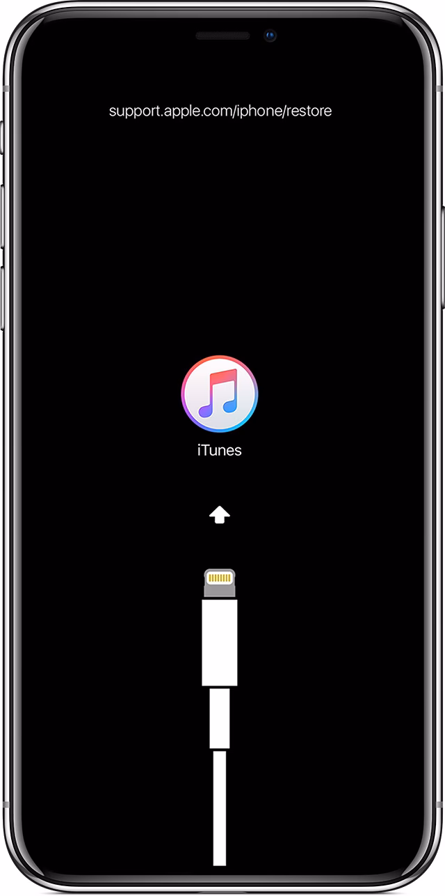 What can cause an iPhone to show 'connect to iTunes' screen?