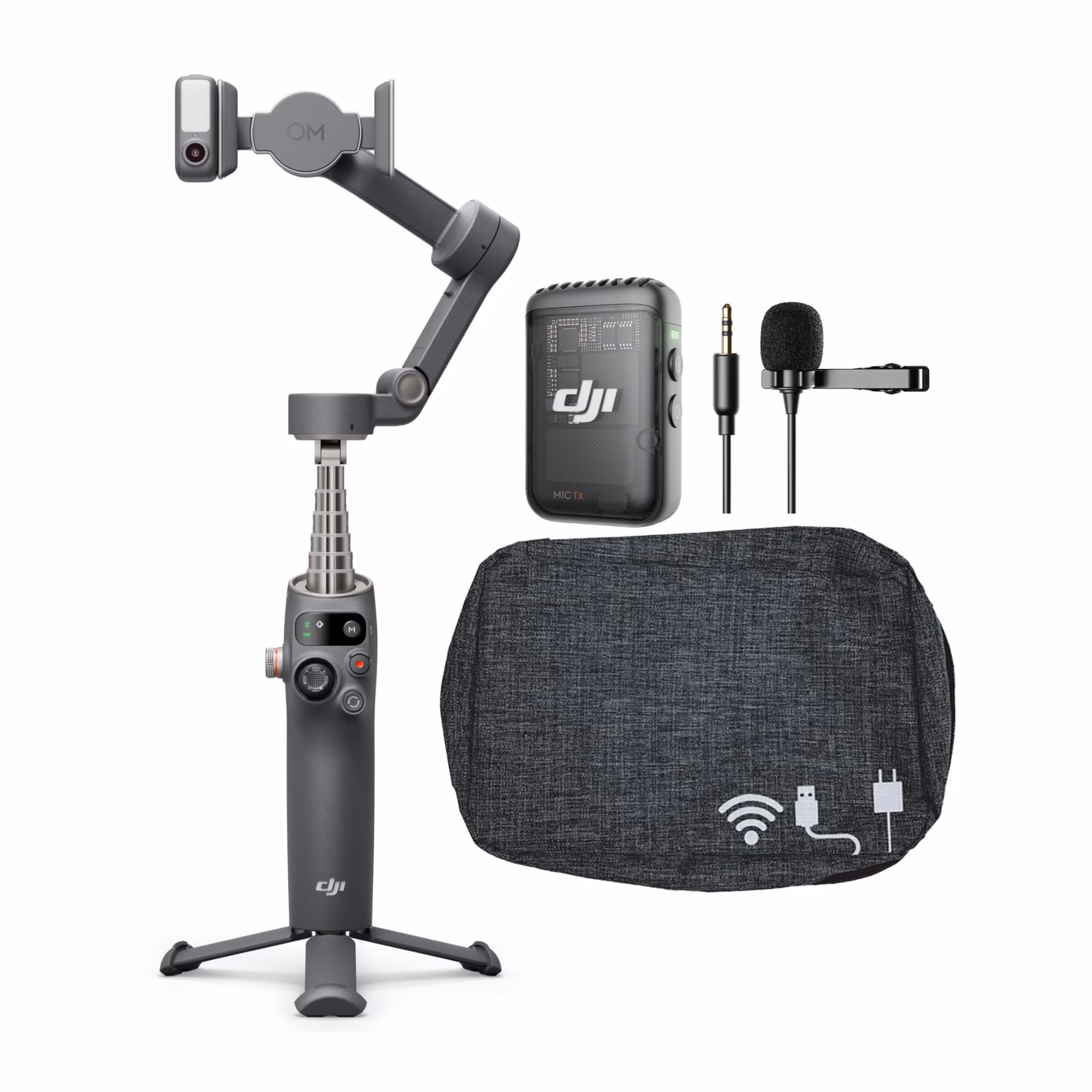 How do I connect a DJI mic to my phone?