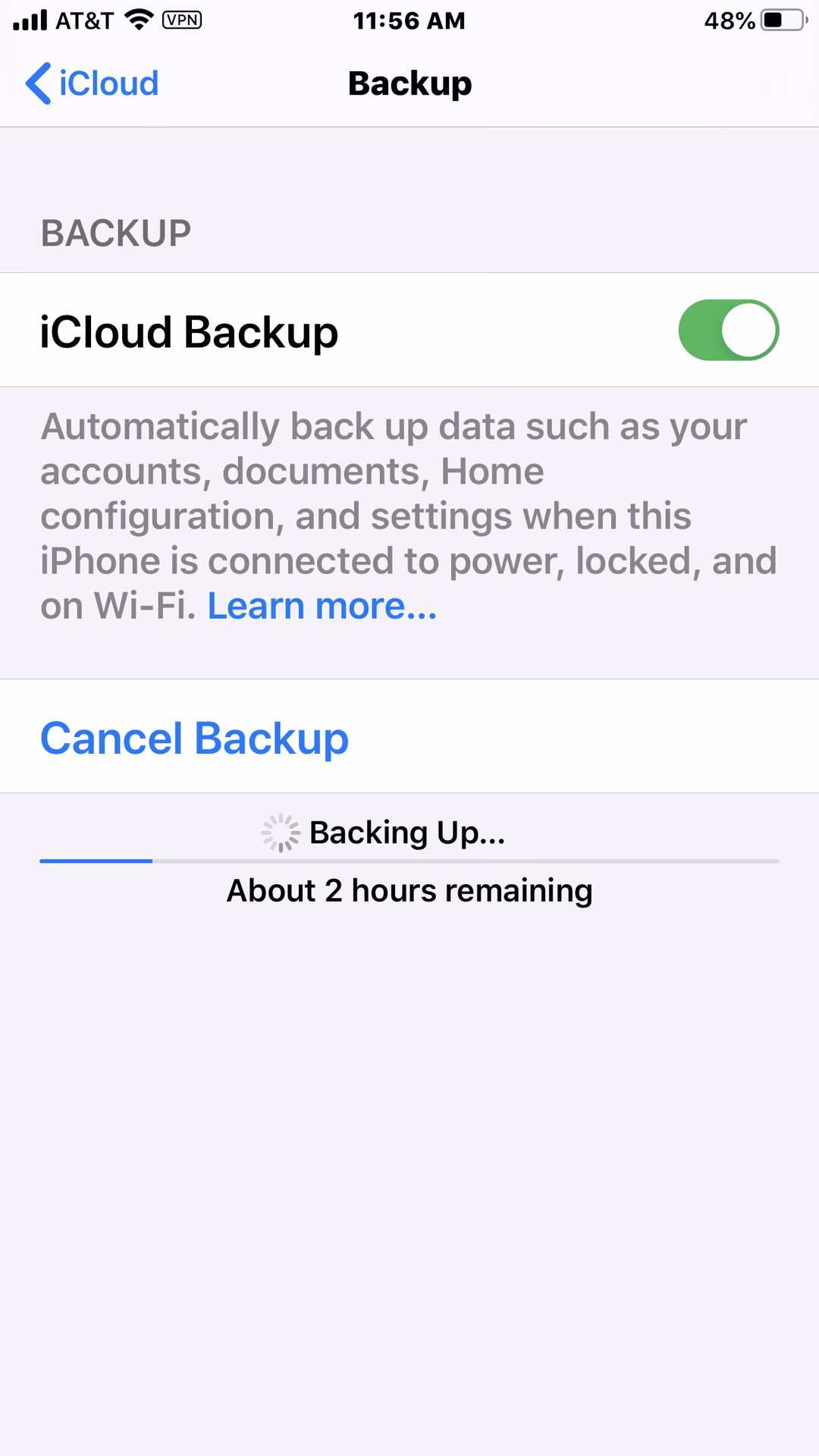 How to fix iCloud backup stuck on estimated time remaining?