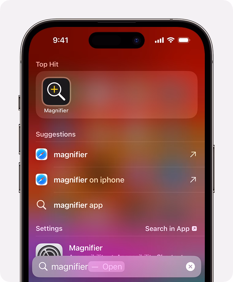 What is a magnifying glass on iPhone?