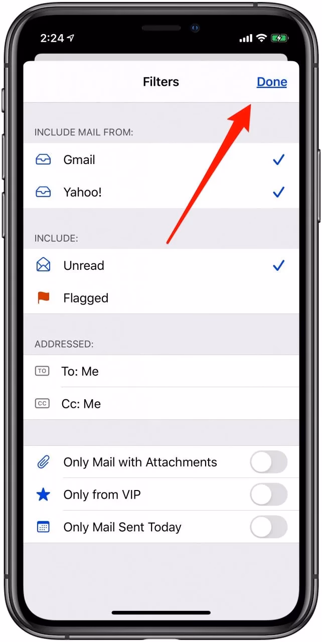 How can I filter my email inbox?