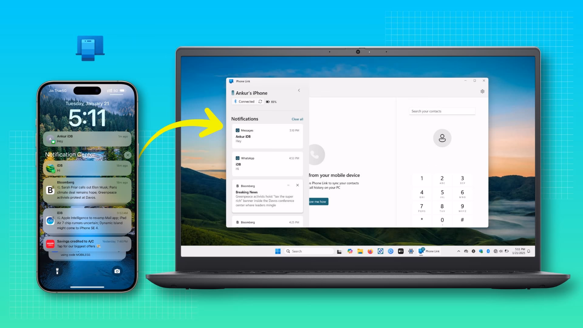 Will messages from iPhone show on Windows 11 PC?